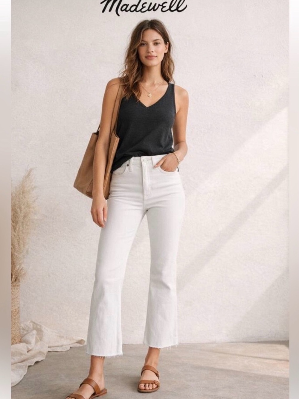 Madewell White High-Rise Cropped Straight Jeans size 27